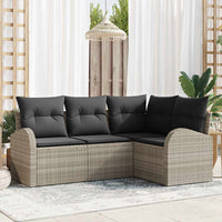 vidaXL Conjunto de Sofá de Jardim 4 pcs Preto vime PE