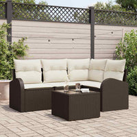 vidaXL Conjunto de Sofá de Jardim 4 pcs Preto vime PE