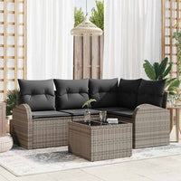 vidaXL Conjunto de Sofá de Jardim 4 pcs Preto vime PE