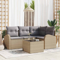vidaXL Conjunto de Sofá de Jardim 4 pcs Preto vime PE