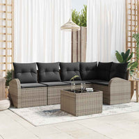 vidaXL Conjunto de Sofás com almofada 5 pcs Preto Poliéster