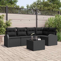 vidaXL Conjunto de Sofás com almofada 5 pcs Preto Poliéster