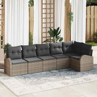 vidaXL Conjunto de Sofá de Jardim 6 pcs Preto Rattan Sintético