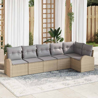 vidaXL Conjunto de Sofá de Jardim 6 pcs Preto Rattan Sintético