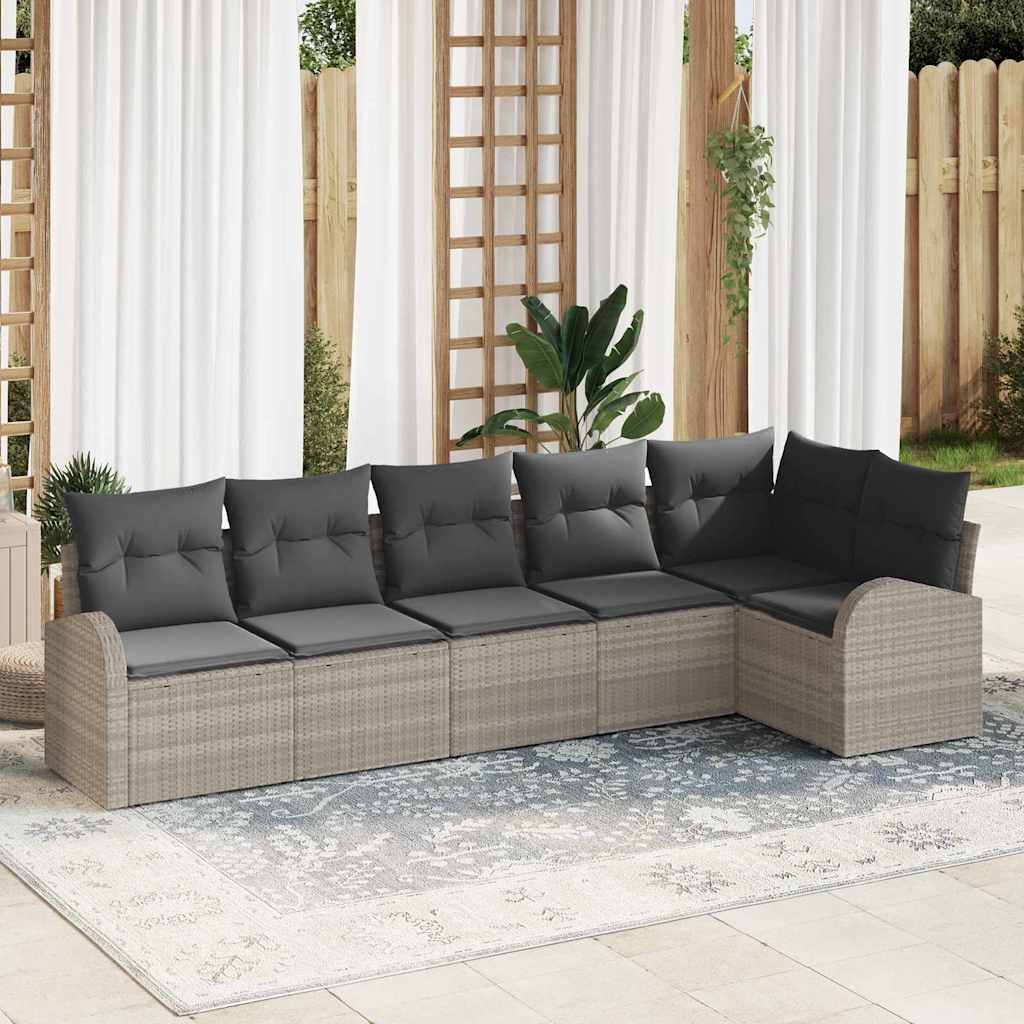 vidaXL Conjunto de Sofá de Jardim 6 pcs Preto Rattan Sintético