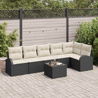 vidaXL Conjunto de Sofá de Jardim 6 pcs Preto Rattan Sintético