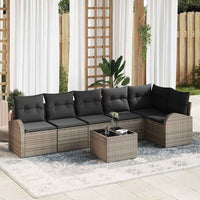 vidaXL Conjunto de Sofá de Jardim 6 pcs Preto Rattan Sintético