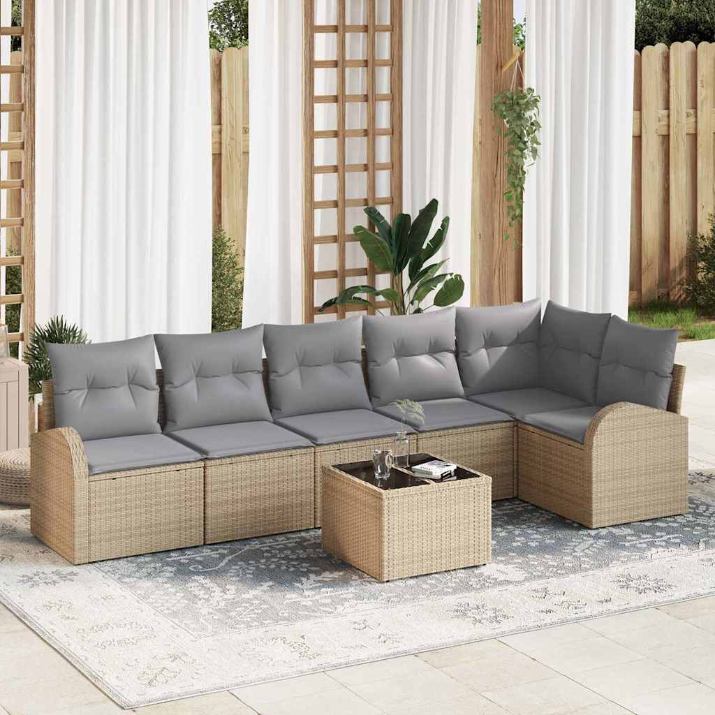 vidaXL Conjunto de Sofá de Jardim 6 pcs Preto Rattan Sintético