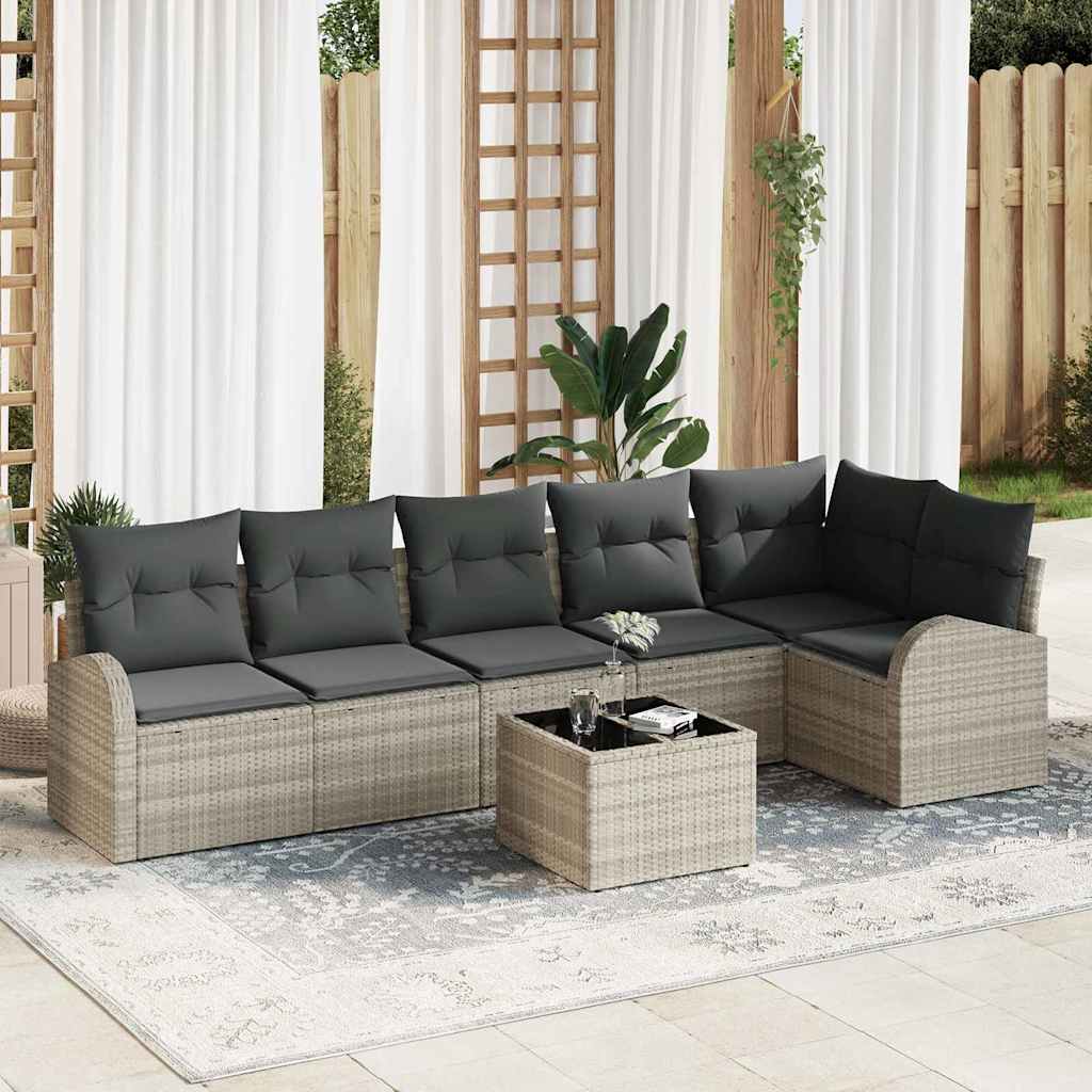 vidaXL Conjunto de Sofá de Jardim 6 pcs Preto Rattan Sintético