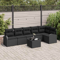 vidaXL Conjunto de Sofá de Jardim 6 pcs Preto Rattan Sintético