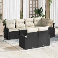 vidaXL Conjunto de Sofá de Jardim Preto vime PE
