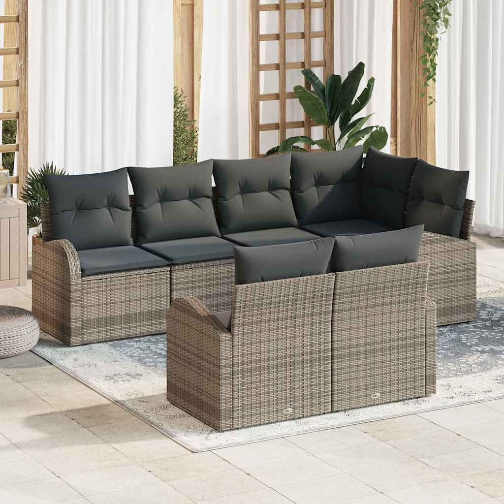 vidaXL Conjunto de Sofá de Jardim Preto vime PE
