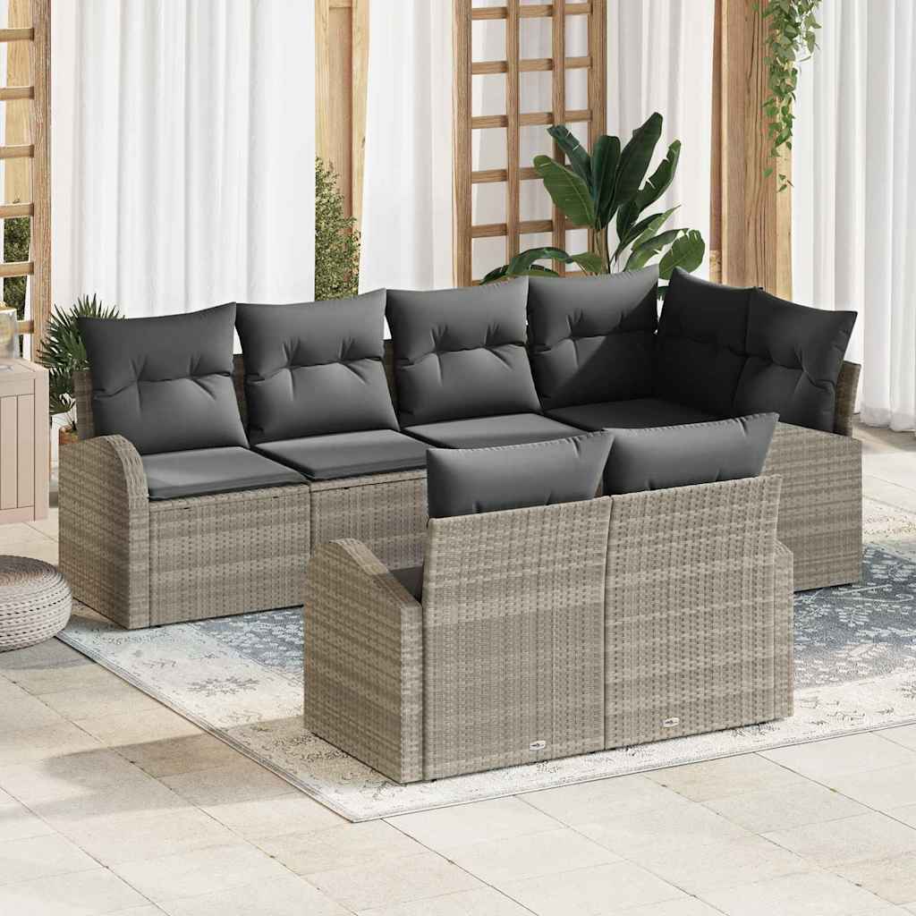 vidaXL Conjunto de Sofá de Jardim Preto vime PE