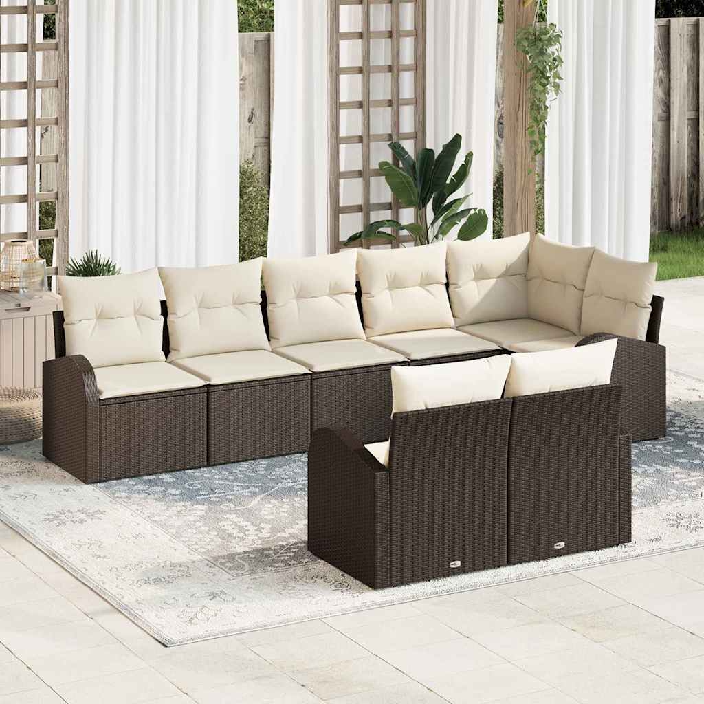 vidaXL Conjunto de Sofá de Jardim 8 pcs vime PE