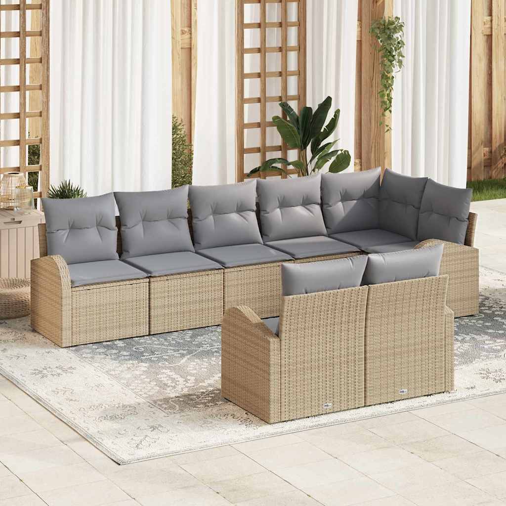 vidaXL Conjunto de Sofá de Jardim 8 pcs vime PE