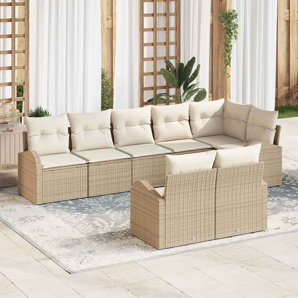 vidaXL Conjunto de Sofá de Jardim 8 pcs vime PE