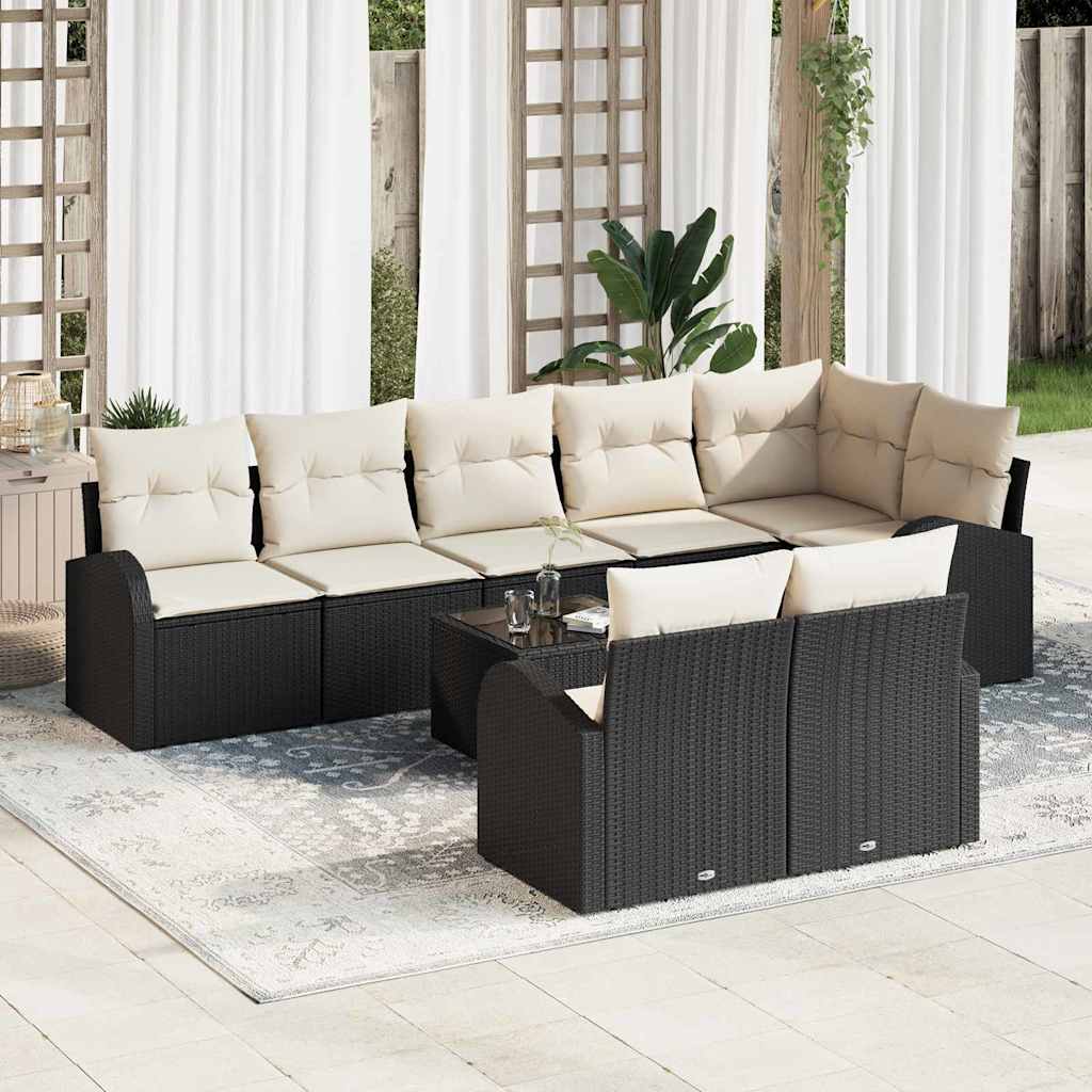 vidaXL Conjunto de Sofá de Jardim 8 pcs vime PE