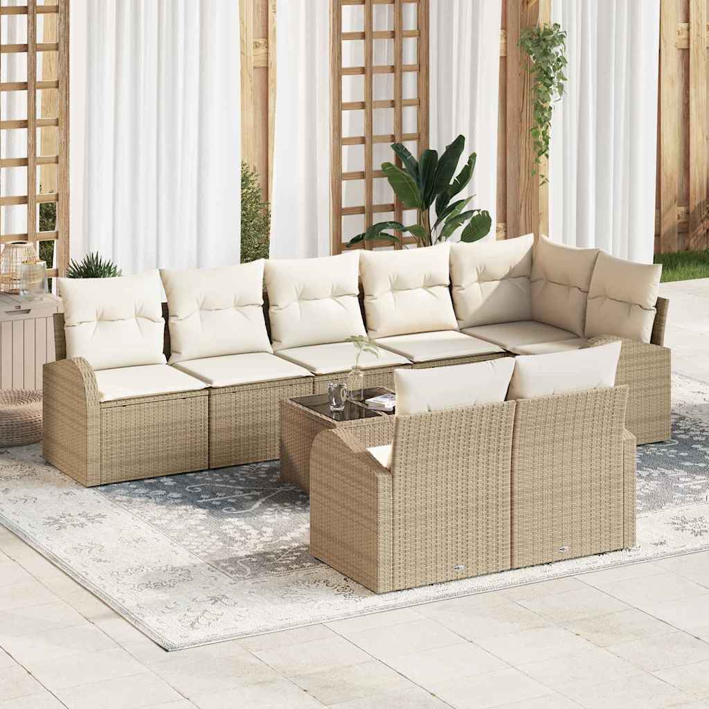 vidaXL Conjunto de Sofá de Jardim 8 pcs vime PE