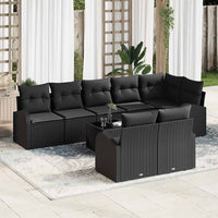 vidaXL Conjunto de Sofá de Jardim 8 pcs vime PE
