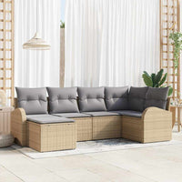 vidaXL Conjunto de Sofá de Jardim 6 pcs Preto vime PE