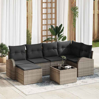 vidaXL Conjunto de Sofá de Jardim 6 pcs Preto vime PE