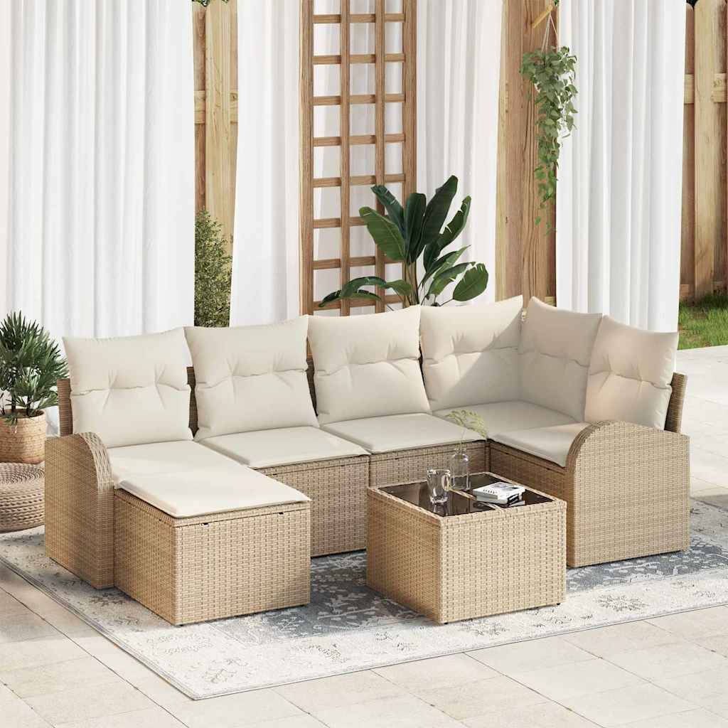 vidaXL Conjunto de Sofá de Jardim 6 pcs Preto vime PE
