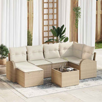 vidaXL Conjunto de Sofá de Jardim 6 pcs Preto vime PE