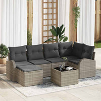 vidaXL Conjunto de Sofá de Jardim 6 pcs Preto vime PE