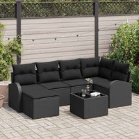 vidaXL Conjunto de Sofá de Jardim 6 pcs Preto vime PE