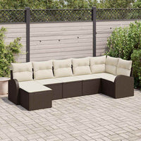 vidaXL Conjunto de Sofá de Jardim 7 pcs Preto Rattan Sintético