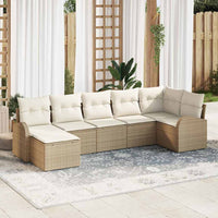 vidaXL Conjunto de Sofá de Jardim 7 pcs Preto Rattan Sintético