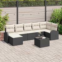 vidaXL Conjunto de Sofá de Jardim 7 pcs Preto Rattan Sintético