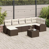 vidaXL Conjunto de Sofá de Jardim 7 pcs Preto Rattan Sintético