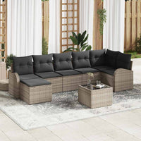 vidaXL Conjunto de Sofá de Jardim 7 pcs Preto Rattan Sintético
