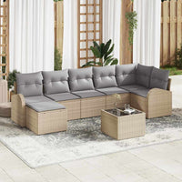 vidaXL Conjunto de Sofá de Jardim 7 pcs Preto Rattan Sintético
