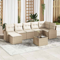 vidaXL Conjunto de Sofá de Jardim 7 pcs Preto Rattan Sintético