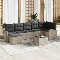 vidaXL Conjunto de Sofá de Jardim 7 pcs Preto Rattan Sintético