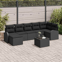 vidaXL Conjunto de Sofá de Jardim 7 pcs Preto Rattan Sintético