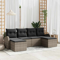 vidaXL Conjunto de Sofá de Jardim 6 pcs Preto Rattan de Polipropileno