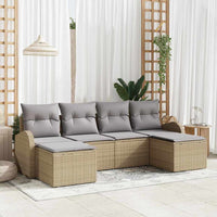 vidaXL Conjunto de Sofá de Jardim 6 pcs Preto Rattan de Polipropileno