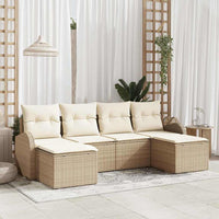 vidaXL Conjunto de Sofá de Jardim 6 pcs Preto Rattan de Polipropileno