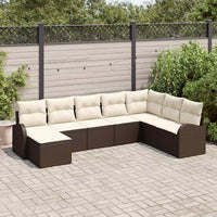 vidaXL Conjunto de Sofá de Jardim 8 pcs Preto Rattan Sintético