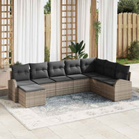 vidaXL Conjunto de Sofá de Jardim 8 pcs Preto Rattan Sintético