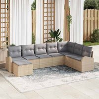 vidaXL Conjunto de Sofá de Jardim 8 pcs Preto Rattan Sintético