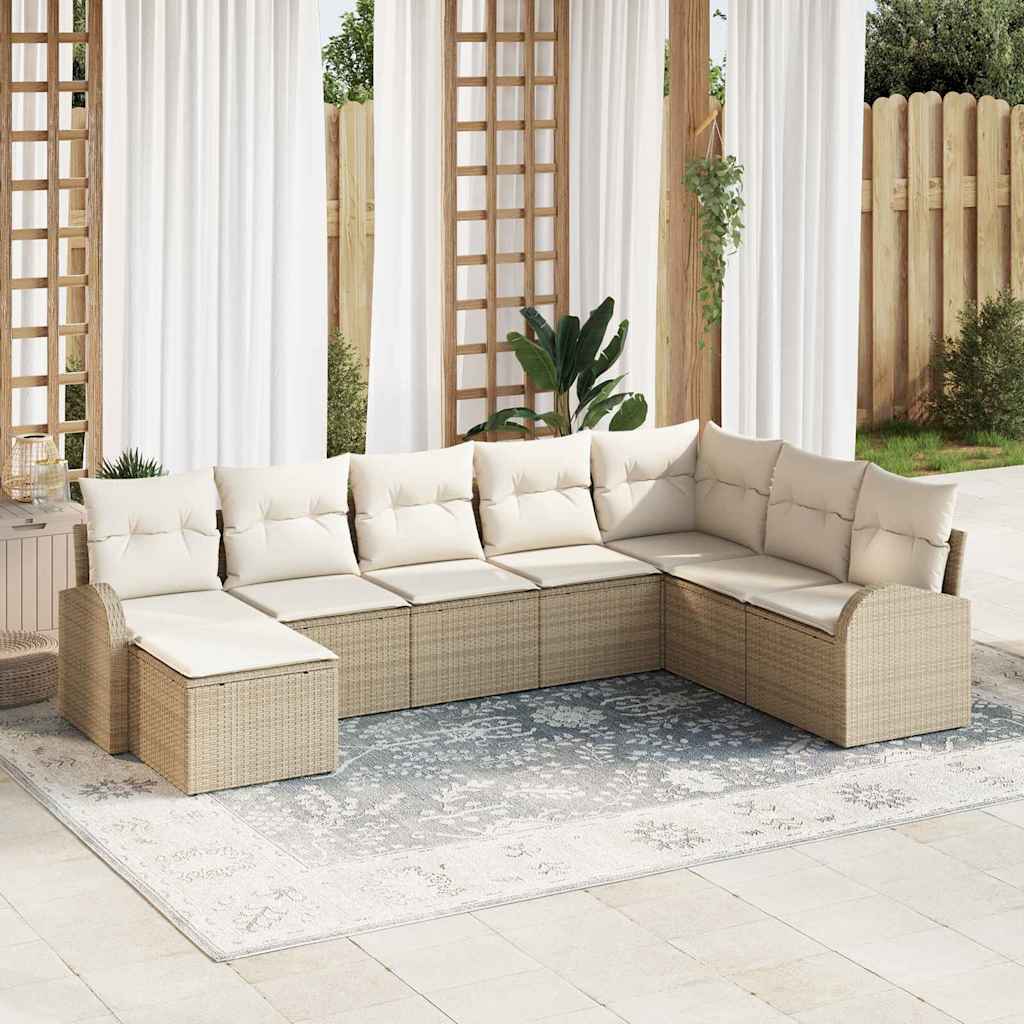 vidaXL Conjunto de Sofá de Jardim 8 pcs Preto Rattan Sintético