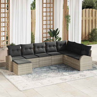 vidaXL Conjunto de Sofá de Jardim 8 pcs Preto Rattan Sintético