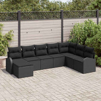 vidaXL Conjunto de Sofá de Jardim 8 pcs Preto Rattan Sintético