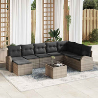 vidaXL Conjunto de Sofá de Jardim 8 pcs Preto Rattan Sintético