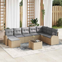 vidaXL Conjunto de Sofá de Jardim 8 pcs Preto Rattan Sintético