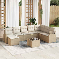 vidaXL Conjunto de Sofá de Jardim 8 pcs Preto Rattan Sintético